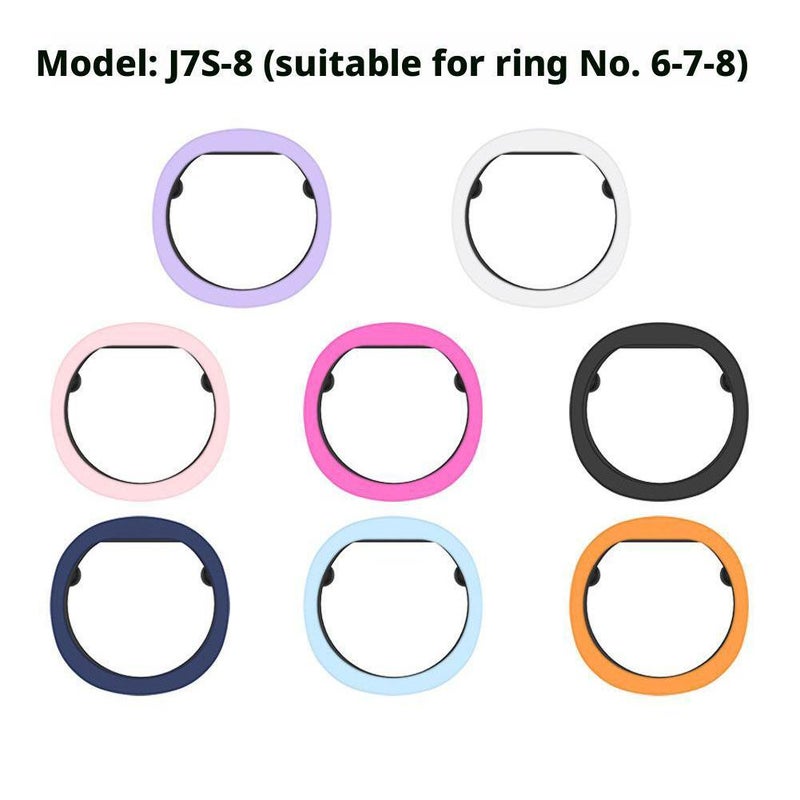 8pcs Universal silicone protective case for RingConn Gen2/2 Air smart rings, solid color.